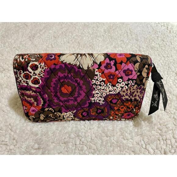 Vera Bradley Rosewood Floral Zip Wallet Wrislet in Purple & Pink - Picture 1 of 4